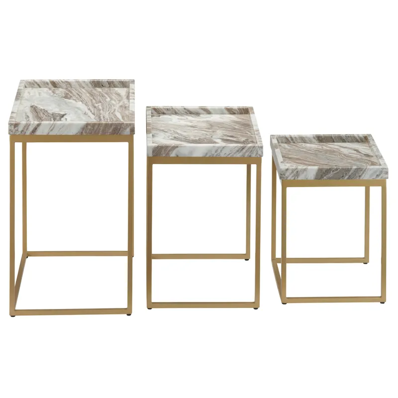 3 Piece Torrento Marble Nesting/end Tables