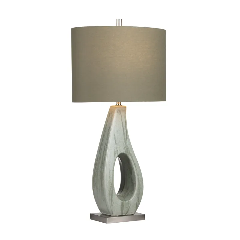 Set Of 2 Ceramic Table Lamp With Linen Shade