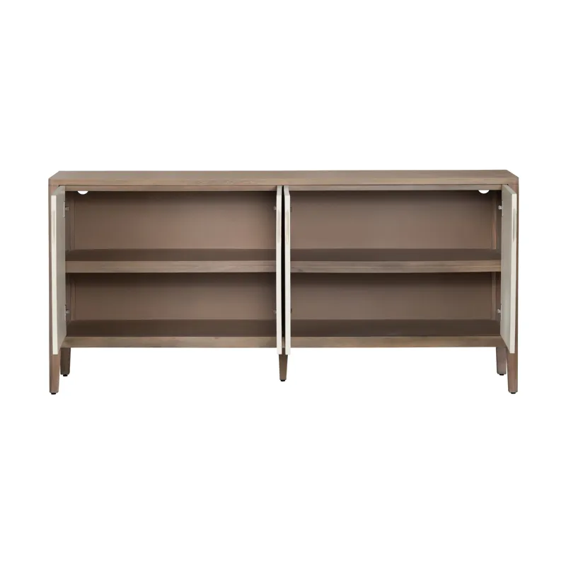Warm Brown 4-door Media Credenza/sideboard