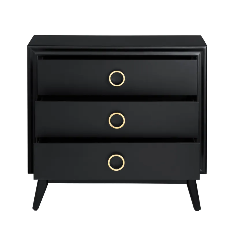 3-drawer Black Accent Chest