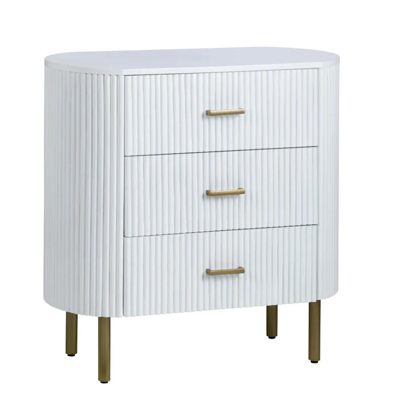 3-drawer White Accent Chest