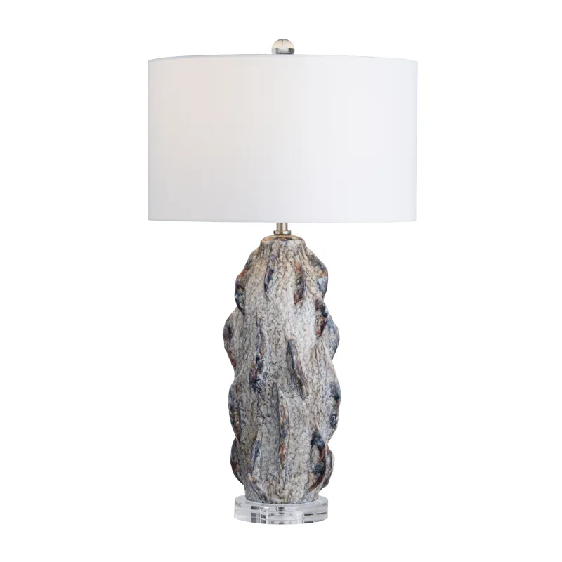 Ceramic, Table Lamp With Hardback Drum Shade