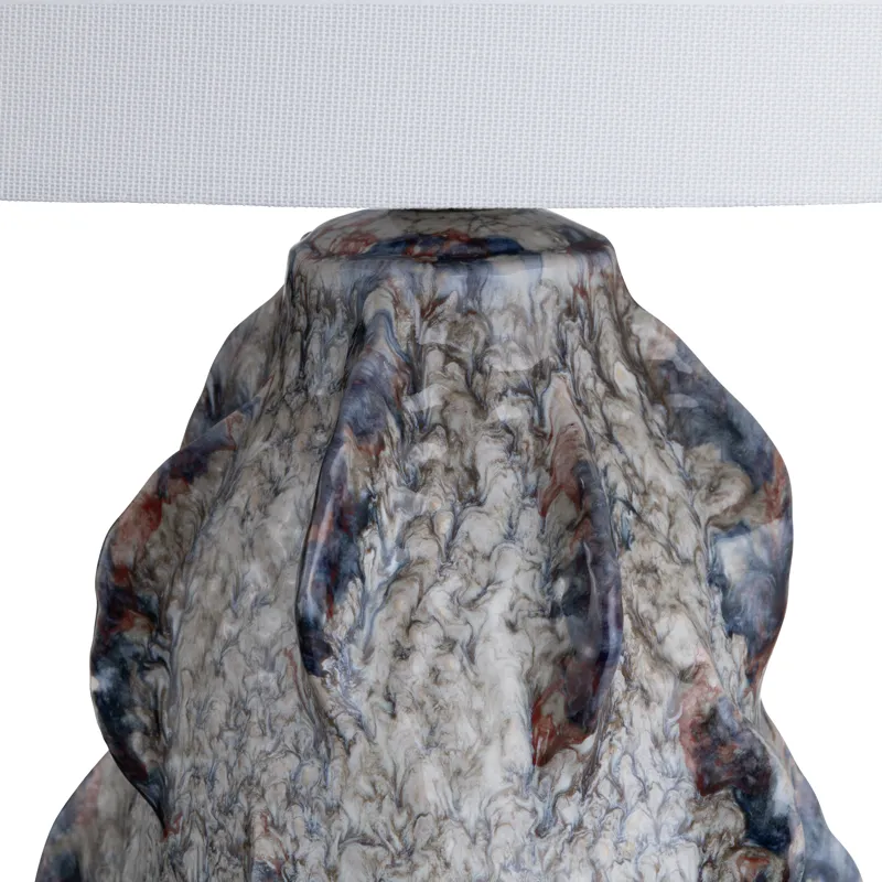 Ceramic, Table Lamp With Hardback Drum Shade