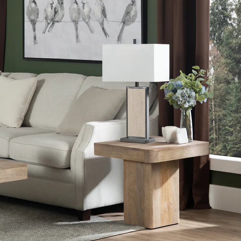 Square Solid Wood Accent/end Table