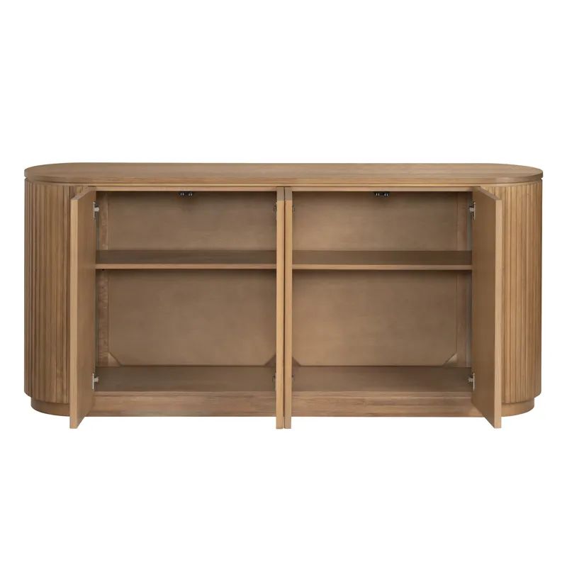 Honey Brown 4-door Credenza/sideboard