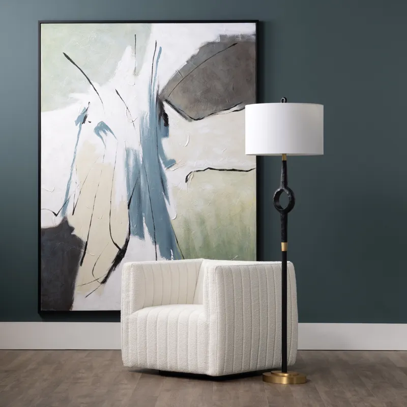 Ames Abstract Framed Canvas Wall Art