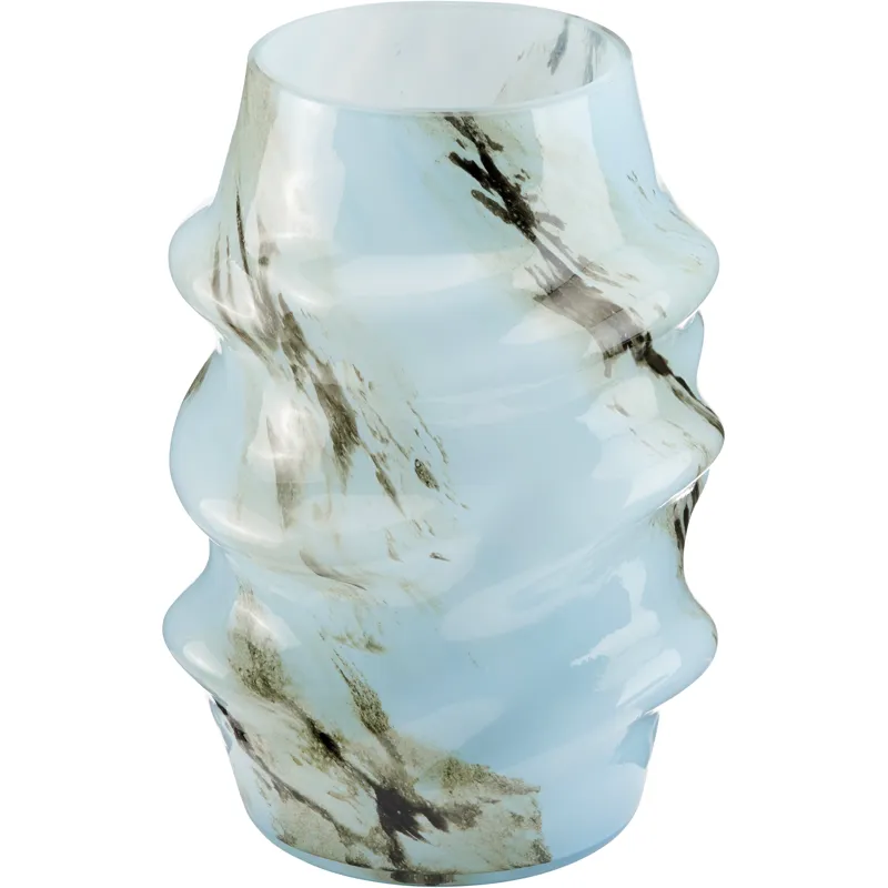 Valor Small Blue Ripple Glass Vase