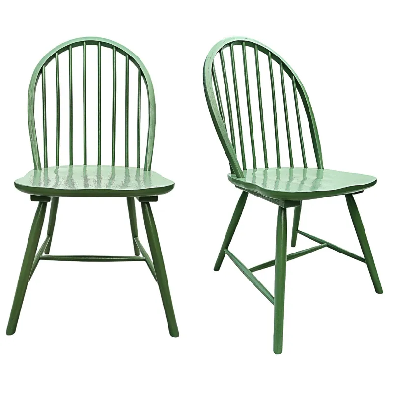 Set Of 2 Green Dining/side Chairs
