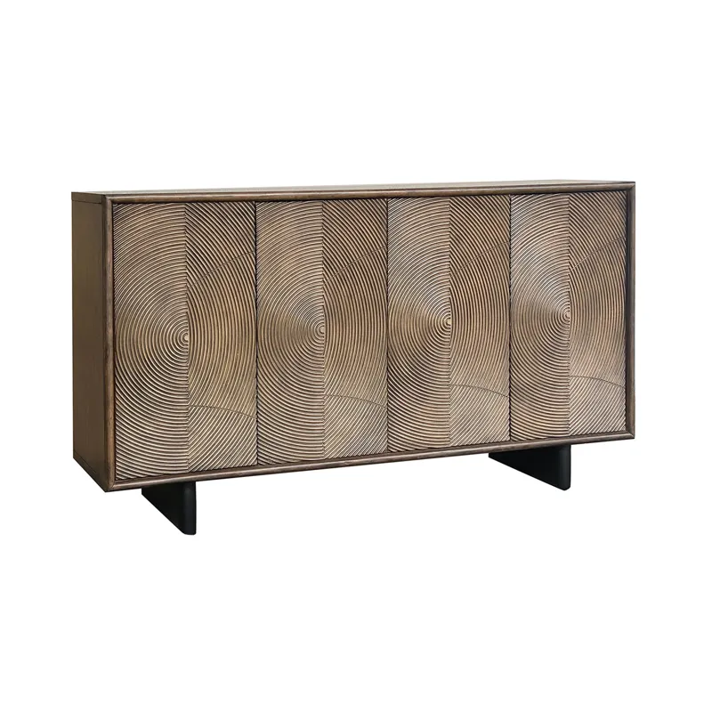 63 In. Brown 4 Door Media Credenza/sideboard