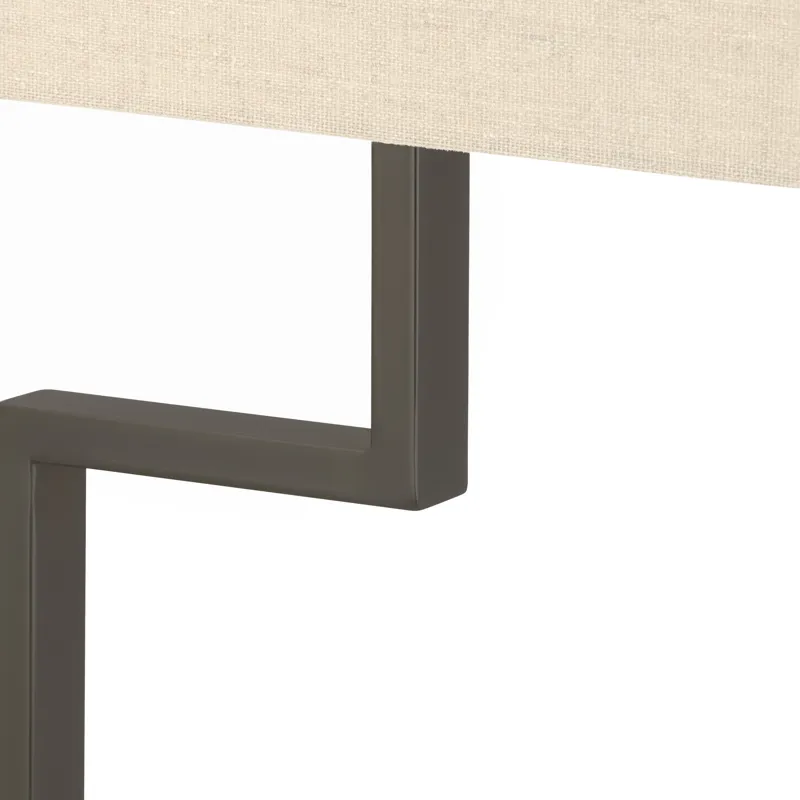 Metal Table Lamp With Oat Linen Shade