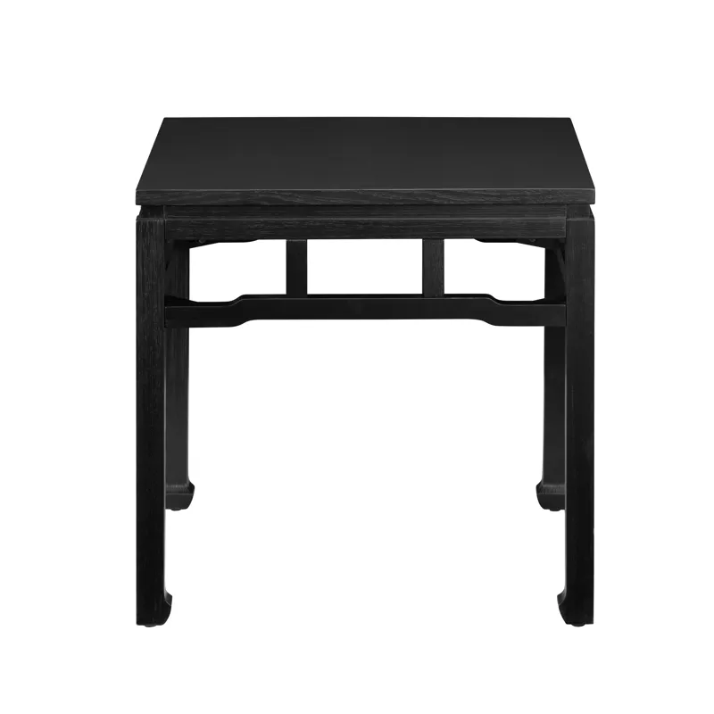 Square Black Wooden Accent End Table