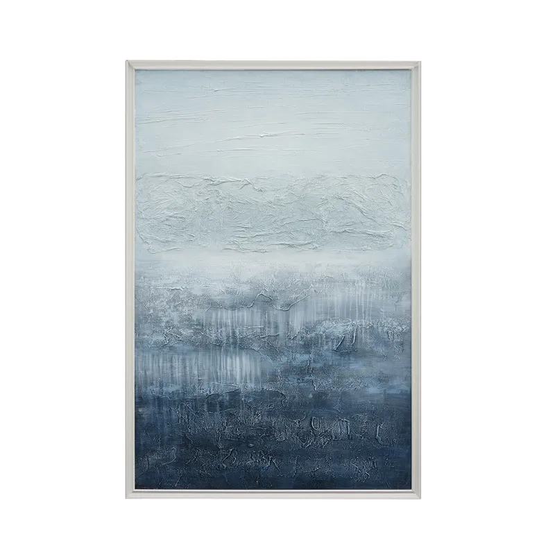 Arctic Layers Abstract Hand-painted Framed Canvas Wall Art