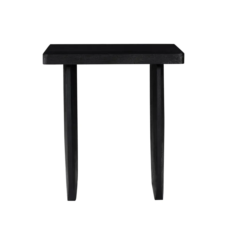 Square Solid Wood Black Wood Grain Accent/end Table