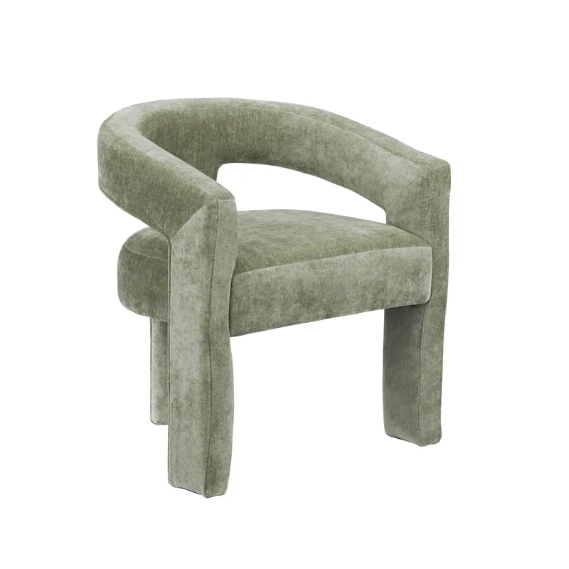 Set Of 2 Green Upholstered Dining/arm Chair