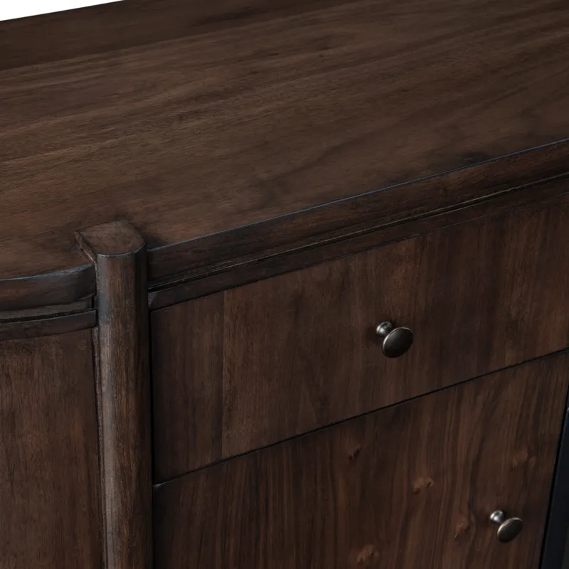 W Brown Wooden Two Door Two Drawer Fireplace Sideboard