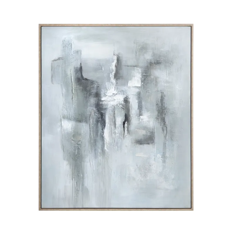 Mistbound Abstract Framed Canvas Wall Art