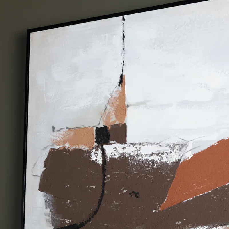 Rust & Rhythm Abstract Framed Canvas Wall Art