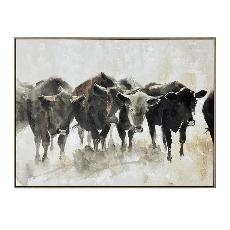 Bull-dozers Framed Canvas Wall Art