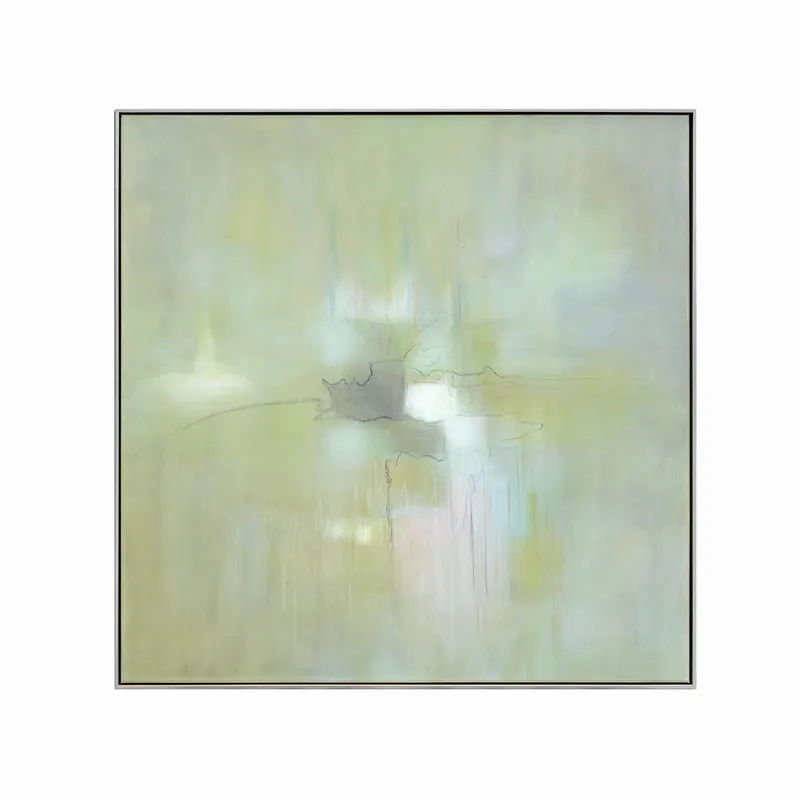 Subtle Glow Framed Abstract Canvas Wall Art