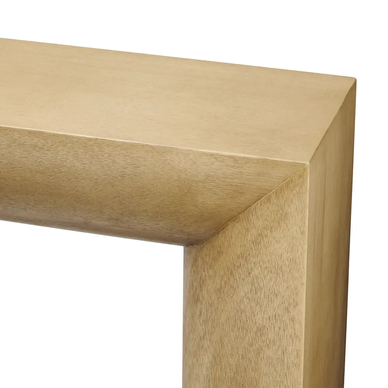 W Tan Wood Accent Console Sofa Table