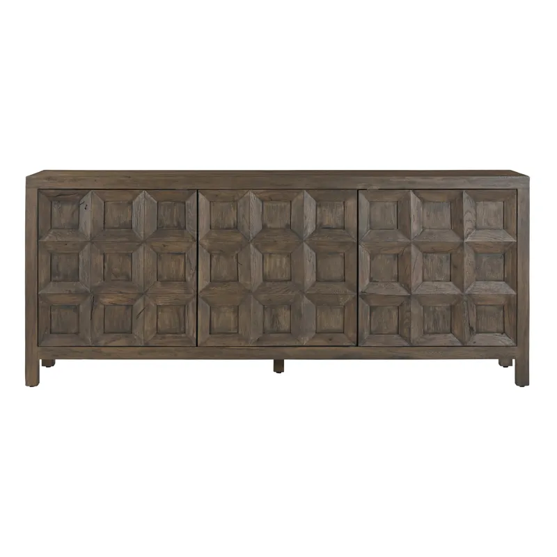 80.5 In. Brown Wood Grain 3 Door Media Credenza/sideboard