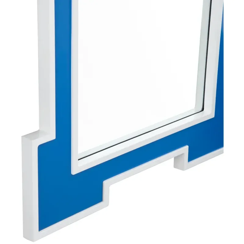 Retro 2 Geometric Blue Accent Wall Mirror