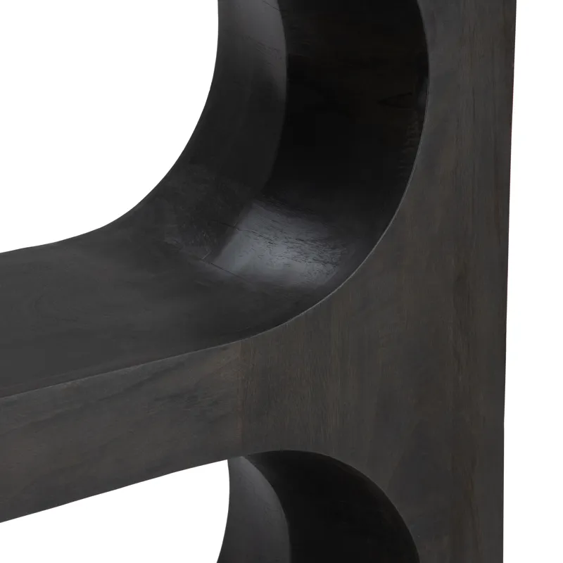 Gray Wood Four Shelf Etagere Bookcase