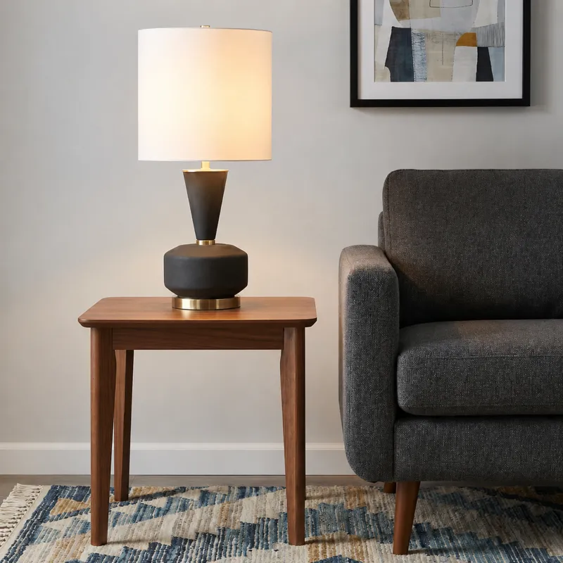 Black Frosted Glass Table Lamp