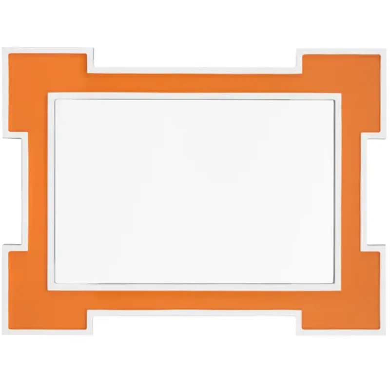 Retro 1 Modern Orange And White Geometric Wall Mirror