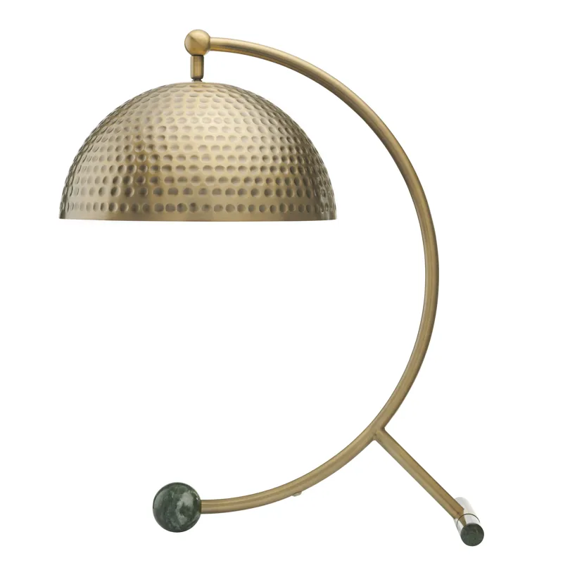 Metal Desk Lamp With Gold Dome Shade