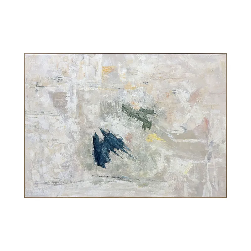 Pale Drift Abstract Framed Canvas Wall Art