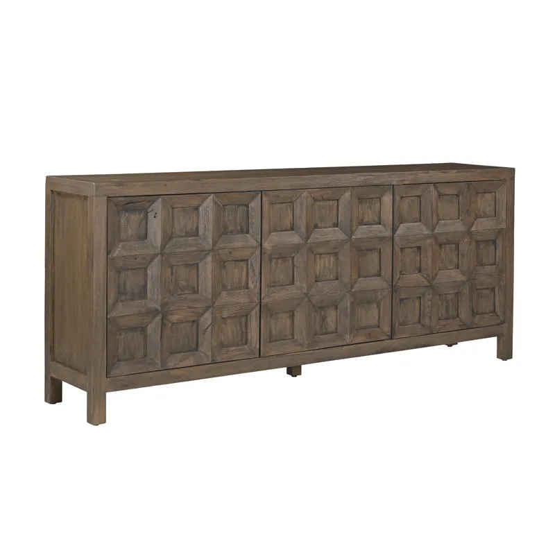 80.5 In. Brown Wood Grain 3 Door Media Credenza/sideboard