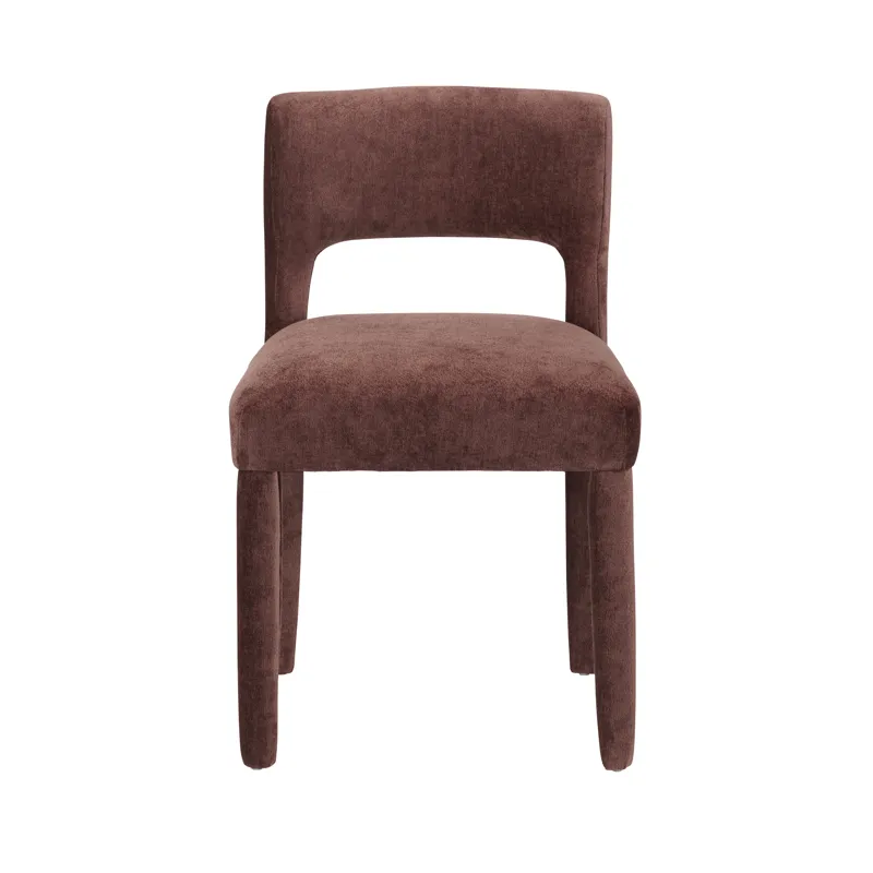 Set Of 2 Red Upholstered Dining Side Chairs