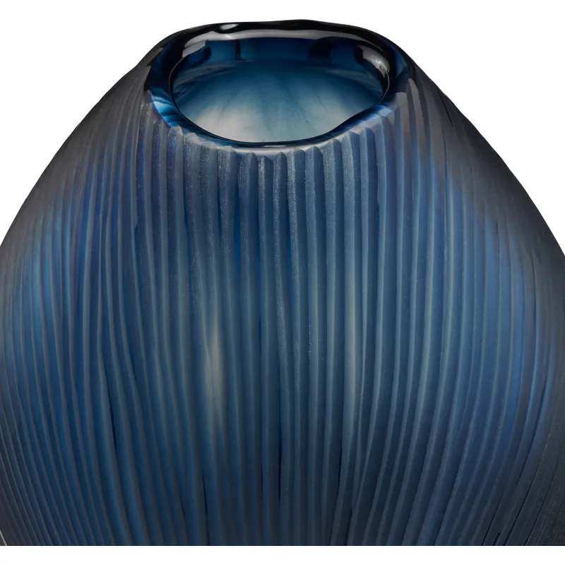 Whaley Small Blue Textured Modern Glass Vase