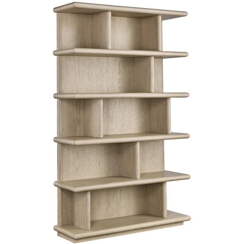 84.5 In. Cream Wooden Five Shelf Etagere/bookcase