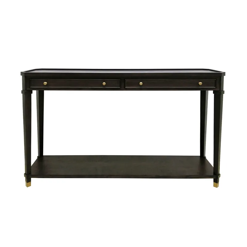 2-drawer Rich Brown Hardwood Console/sofa Table
