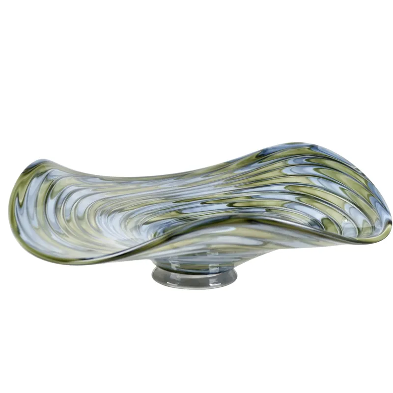 Thorson Swirled Blue Glass Decorative Plate