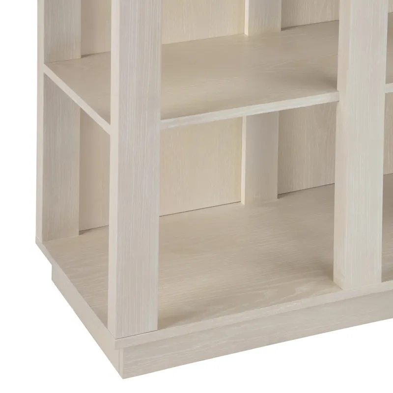 Cream Wooden Five Shelf Bookcase