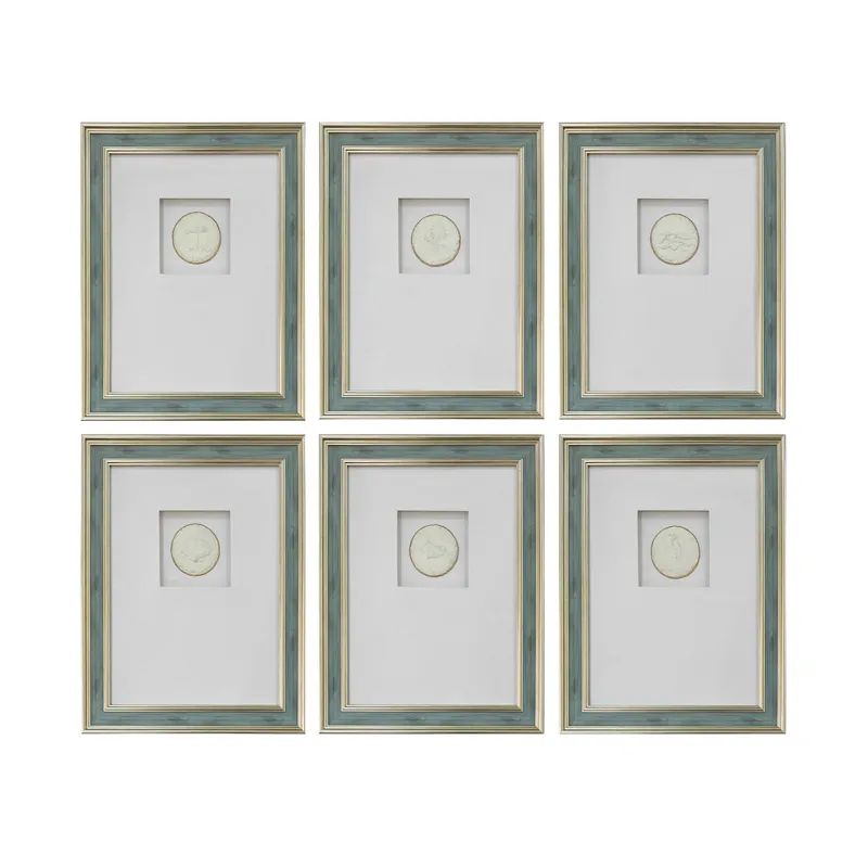 Bradenton 6-piece Botanical Medallion Framed Wall Art Set