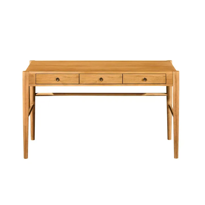 Tan Wood Grain 3-drawer Writing Desk