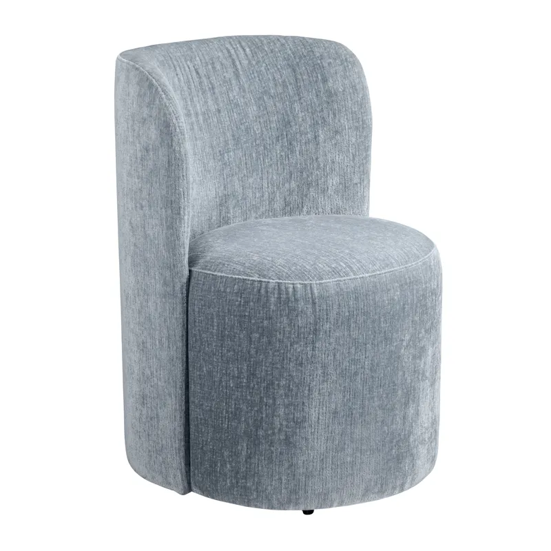Set Of 2 Blue Upholstered Dining Chairs