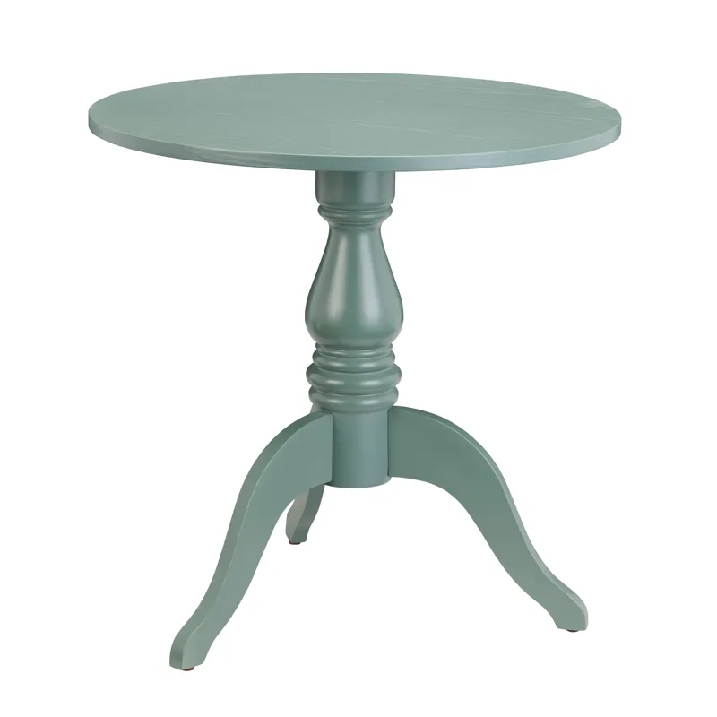 Turquoise Painted Round Accent End Table