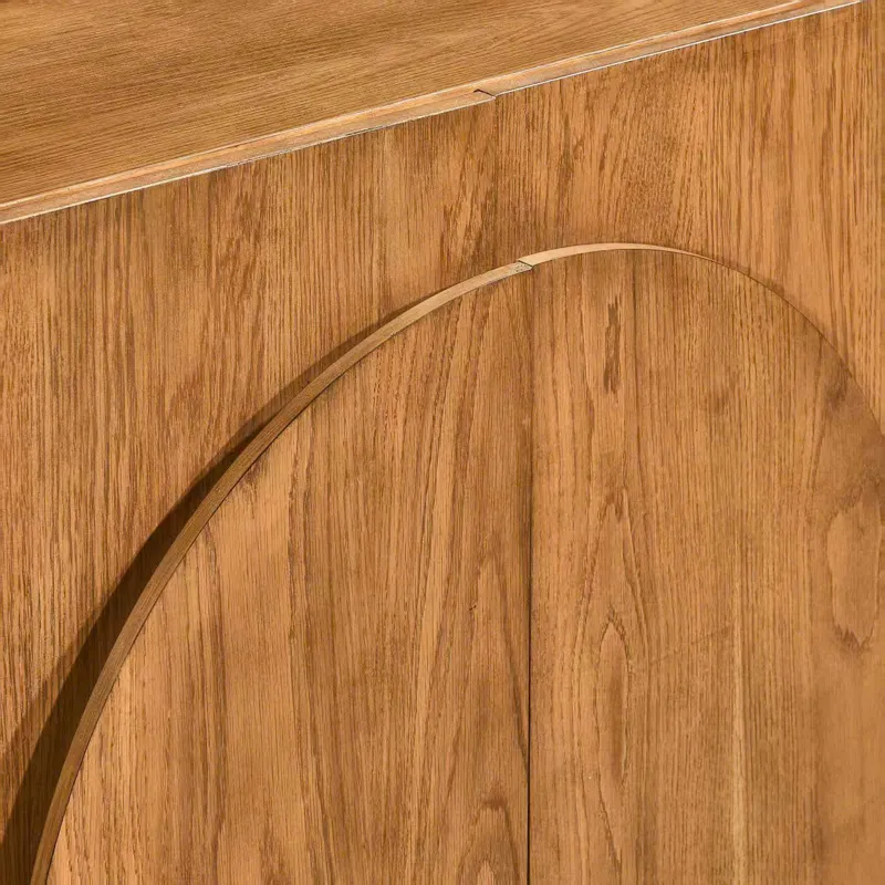 82 In. Brown Natural Wood Grain 2 Door 3 Shelf Etagere/bookcase