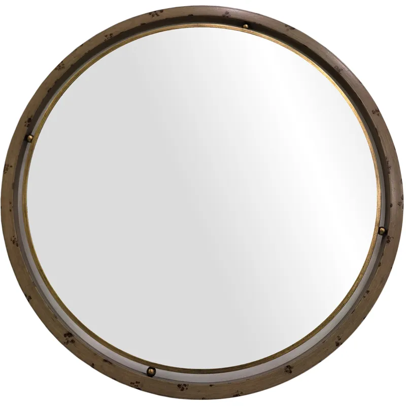 Timber Round Rustic Industrial Wall Mirror