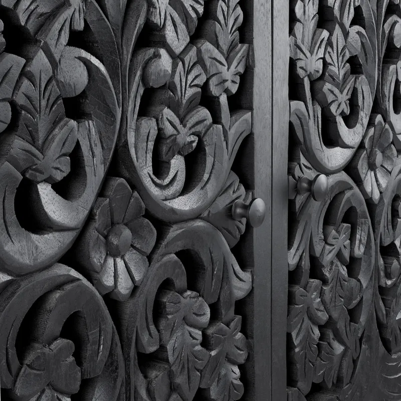 2-door Black Tall Accent Cabinet