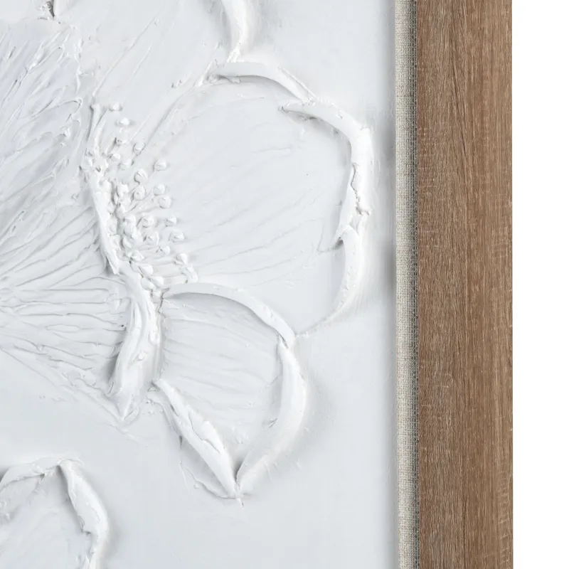 Sculpted Botanicals 2-piece Textured Floral Mixed Media Wall Art Set
