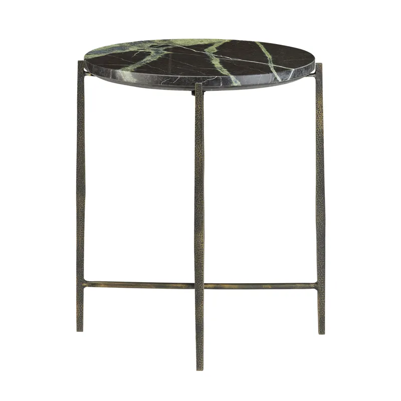 Round Green Marble Accent/end Table