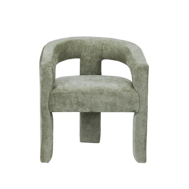 Set Of 2 Green Upholstered Dining/arm Chair