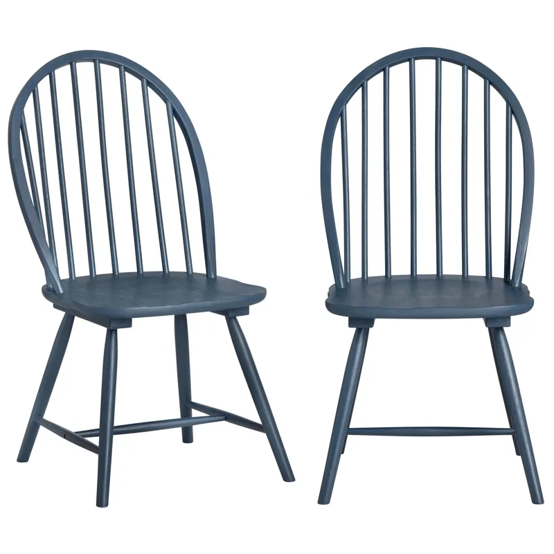 Set Of 2 Blue Dining Chairs