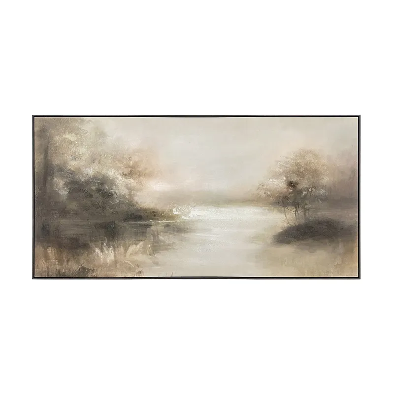 Quiet Clearing Rustic Mist Framed Canvas Wall Art